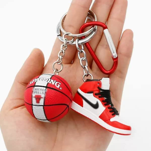 Sneaker-nøkkelring, 3D Mini Basketballsko-nøkkelringer for menn, kvinner og barn, mote sportsnøkkelringer gave til sportsfans