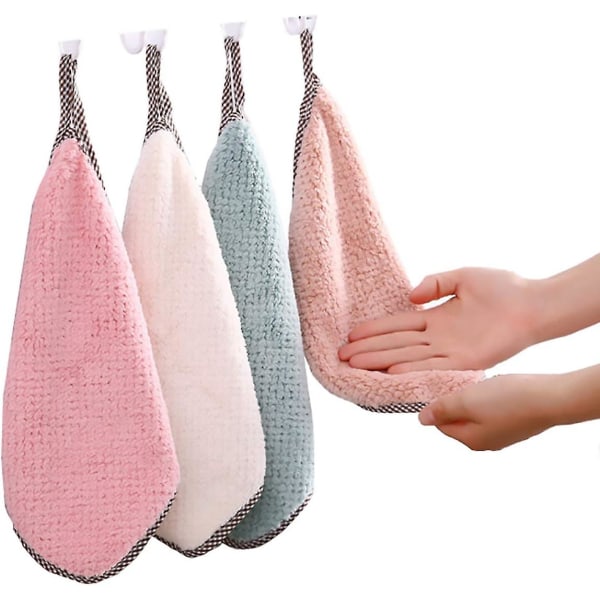 Kjøkkenhåndklær, sett med 4 kjøkkenhåndklær, håndklær, vaskbar, miljøvennlig, ultraabsorberende, vendbar for flere bruk