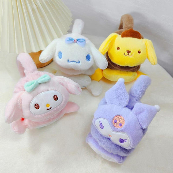 Sanrio Tilbehør Bløde Plys Ørevarmere Vinter Varme Ørevarmer Anime Kuromi Melody Dame Mode Øreklap Kold Beskyttelse Øredækning Pompom Purin