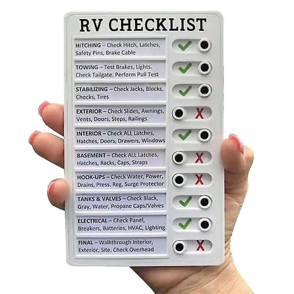 Bärbar Mina sysslor Äldrevård meddelande Rv Checklista Plast Memo Board RV Checklist