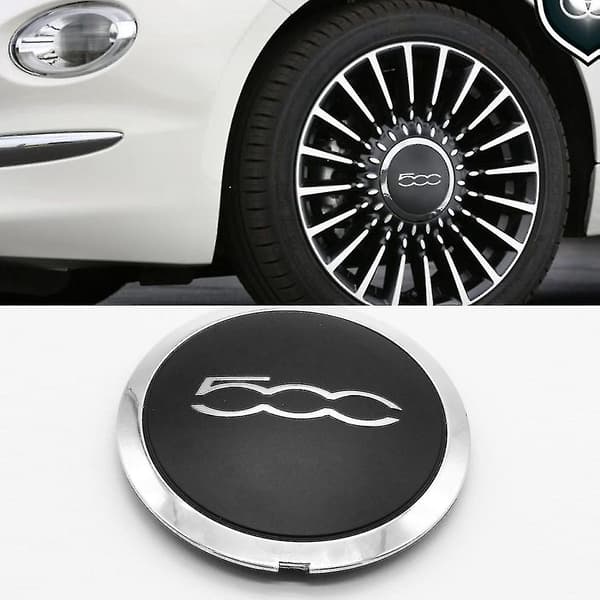 Til Fiat 500 hjulkapsler 133mm sølv