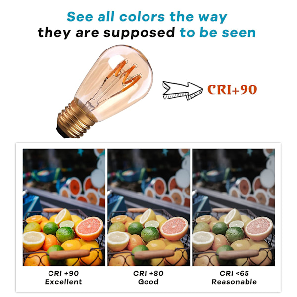 15-pack E27 LED Spiral Filament St45/s14 3W Vintage Stil Amber Ljus Dimbar 2200K Super Varmvit 140lm 25W Ekvivalent