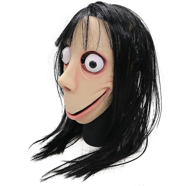 Death Game Momo Wig Head Mask Halloween Cosplay Party rekvisitter