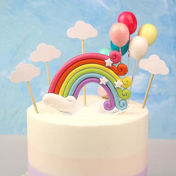 Rainbow Cake Topper Børnefødselsdag Baby Shower Party Bage Dekoration