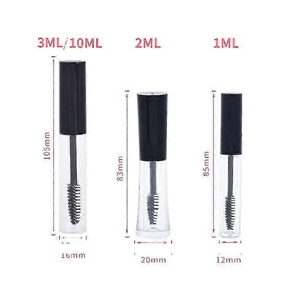 Tomme Mascaraflasker med tryllestav påfyllbare 5 stk 10 ml tom Mascaratube 2 ml