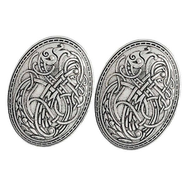 2-pack Viking Varg Mönster Brosch Badge För Kläder Skjorta Jacka Tillbehör