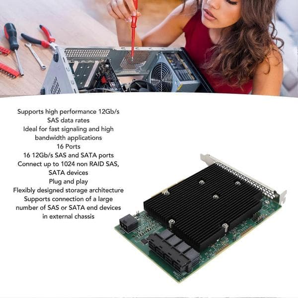 LSI SAS 9300 16I HBA-kort 12 Gbps 16 SATA SAS-portars HBA-styrenhetskort för Windows, Linux, VMware och FreeBSD