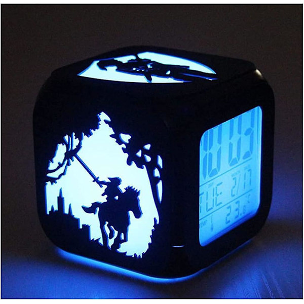 The Legend of Zelda Kreativ 3D Stereo LED Liten Väckarklocka Barnrum Sovrum LED Nattlampa Elektronisk Klocka Sängklocka - USB-laddning