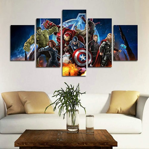 Tryck 5 stycken Miracle Avenger Ultron Superhjälte Canvasmålning Vardagsrum Heminredning Canvaskonst Väggposter (utan ram)