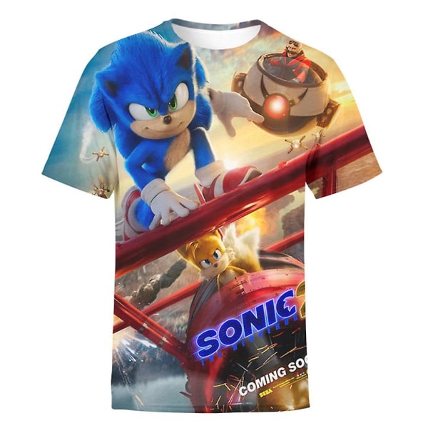 Børn Drenge Sonic 3d Print T-shirts Kortærmede Børn Casual Summer Tees Toppe B 8-9 Years