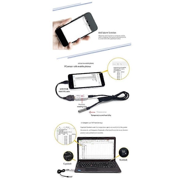 USB Termometer Computer Temperatur Sensor Temperatur Probe Akvarium Industri Fjernmonitor TEMPerHUM
