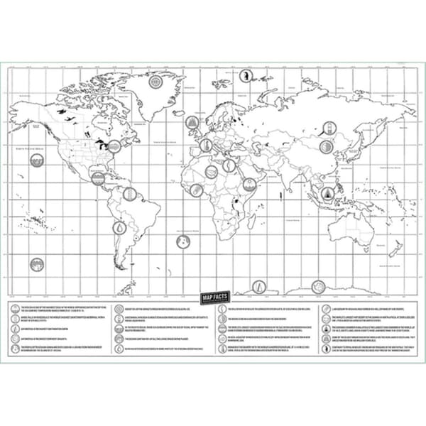 Skrapkarta / Scratch Map / Världskarta - 82 x 59 cm qd bäst gold