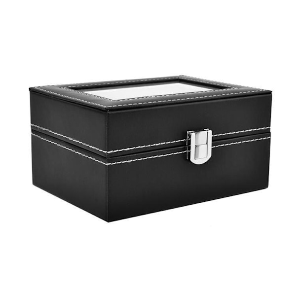 Klockbox - Klocklåda / Låda för 3 klockor Black Svart