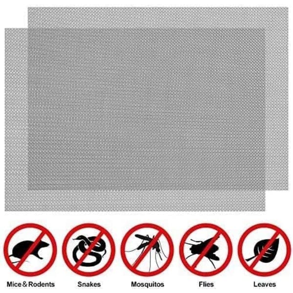 2 stk. rustfrit stål 20 mesh ventilationsnet i metal, insektnet
