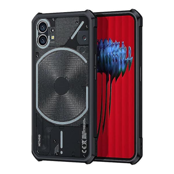 Transparent Sort Telefon Cover Kompatibelt med Nothing Phone 1