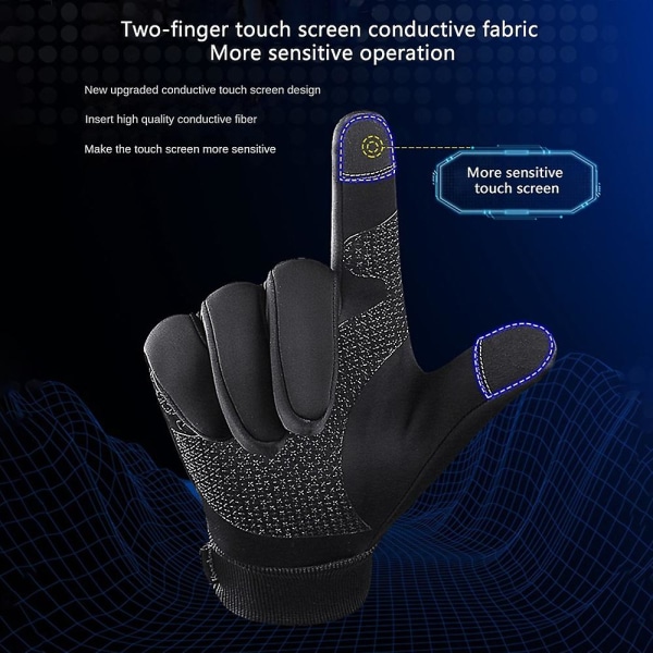 Comfyhands Winter Warm Vindtät Vattentät Anti-slip Thermal Touch Screen Handskar Herr Dam Gray m
