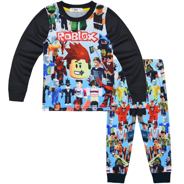 Game Roblox Big Children 120-170 Yards Hemmakläder Kostym Långärmad tvådelad Pyjamas 565 black 160