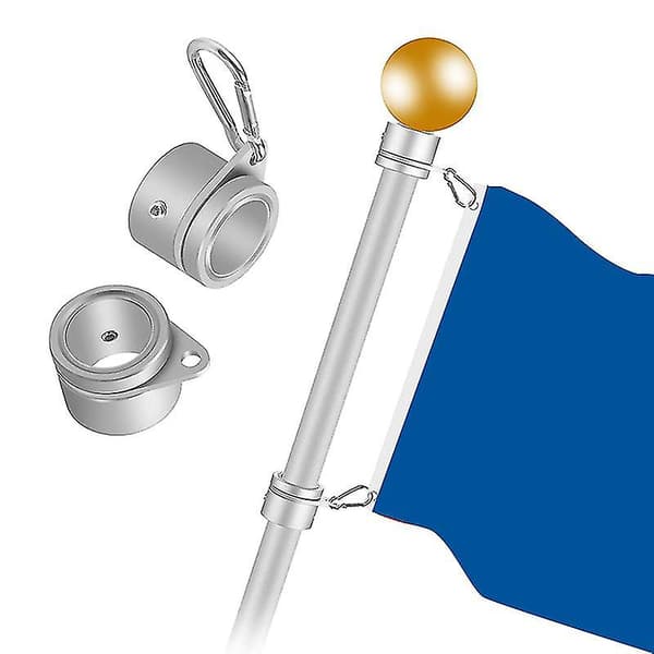 2 st flaggstångsringar Anti Wrap flaggstångsklämmor Swivels 360 roterande flaggstångsflaggfästen