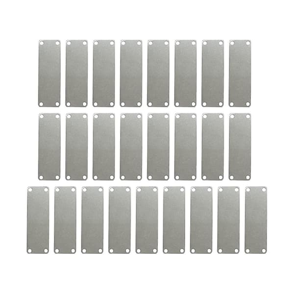 25-pack Gravyrbrickor i Rostfritt Stål Rektangulära Stämplingsämnen Med 4 Hål 2,54cmx7,62cm
