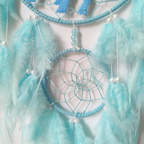 Dinosaur Dream Catchers For Boys Girls, Dream Catcher Light Wall Decor Feather Wall Hanging Dino Dream Catcher Kids Gift Blue No light