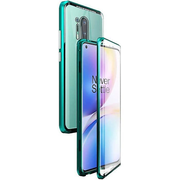 Oneplus 8 Pro Skal Härdat Glas Full Skärmtäckning Magnetisk Adsorption Metallram 360 Graders Full Kropp Oneplus 8t