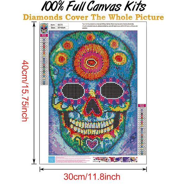 5D Full Drill Diamantmålning Broderi DIY Kit Väggdekor 33# 30X40cm