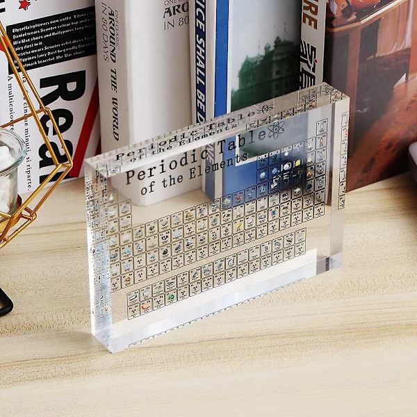 Akryl Periodisk Tabell Display Med Ekte Elementer Barn Undervisning Skole Dag Bursdagsgave Kjemisk Element Hjemmeskole Dekor