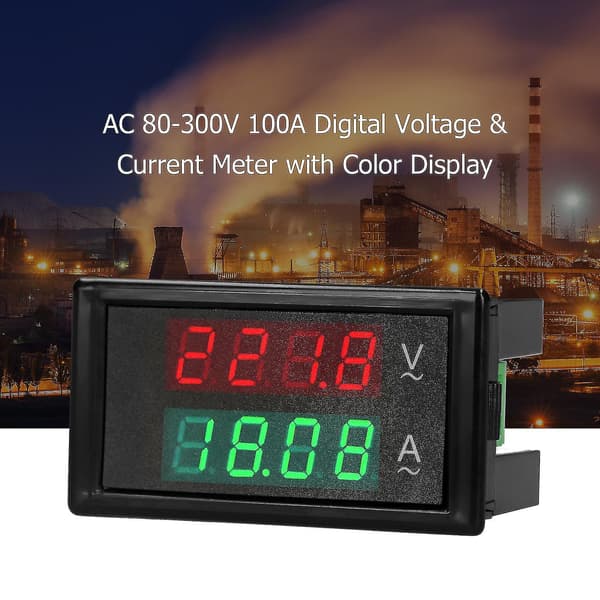 AC 80-300V 100A Digital Voltmeter Amperemeter Ampere Tester Måler Grøn Rød LED Amp Dobbelt Display AC Panel Strømmåler Tester Med Strømtransformator