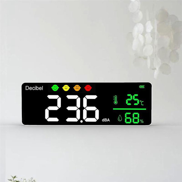 Dm1306d Digital Decibel Lydmåler Smart Støjdetektor 30-130db Temperatur- og Luftfugtighedsovervågning