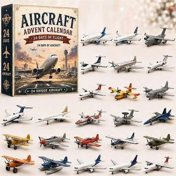 Julkalender blindlåda, 24 flygplansmodeller, 3D-design