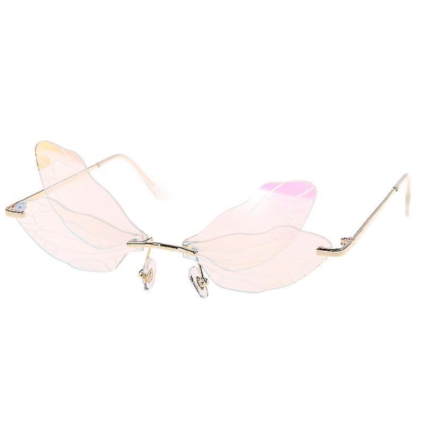 Rimless Dragonfly Wing Solbriller Clear Lens Eyewear Uv400 Anti-refleksjon A8