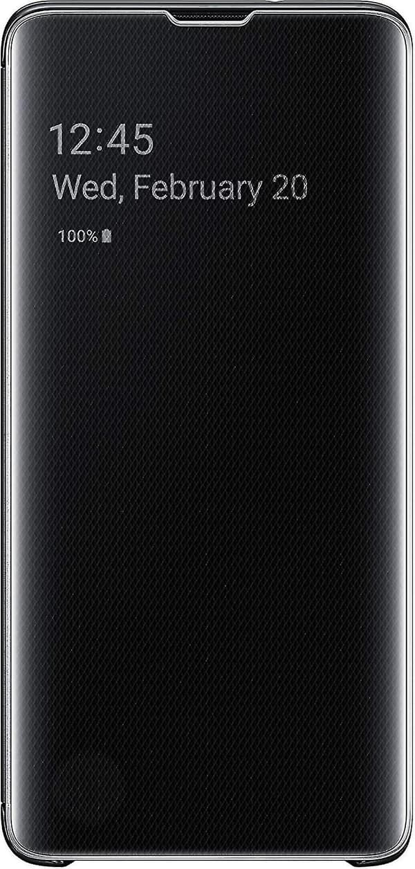 For Samsung Galaxy S10 Beskyttende Clear View Folio Cover Case - Sort
