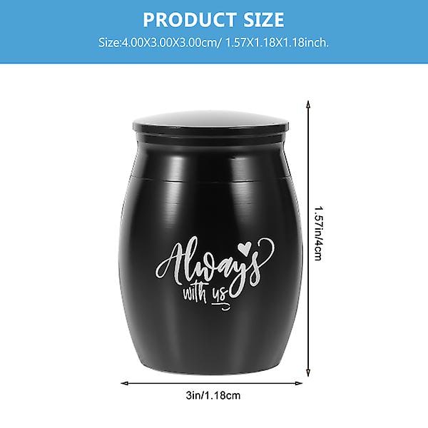 Liten Minnesurna för Husdjur Hundaska Urna Rostfritt Stål Husdjursurna Katt Hundaska Behållare Black 4X3X3CM
