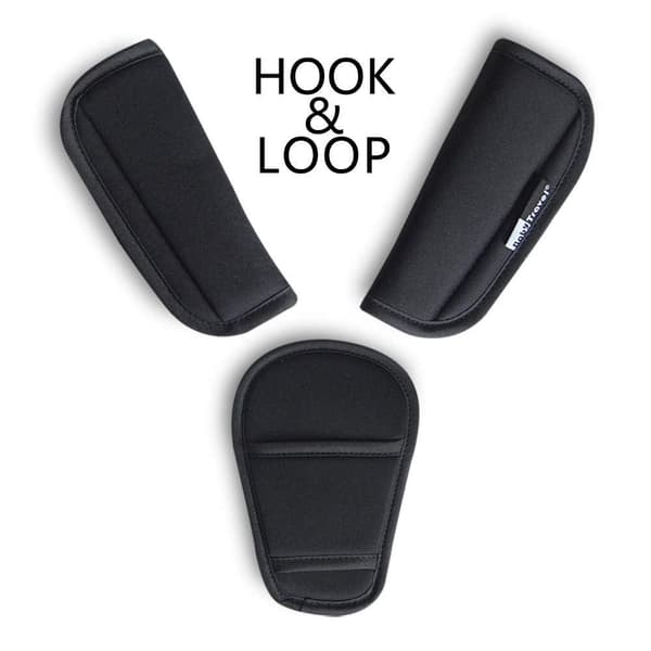 Stroller Shoulder Pads (Three Pieces): Car Seat Shoulder Pads, Crotch Pad, and Stroller Protector.