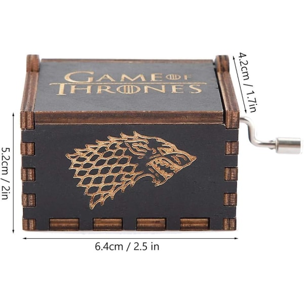 Game Of Thrones -musiikkilaatikko, retrotyylinen käsikampi puinen musiikkilaatikko, puinen kaiverrettu musiikkilaatikko lapsille, kodin sisustus, lahja (Game Of Thrones)