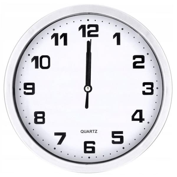 Large Wall Clock, Non-Ticking, Silent, 20cm Round Second Hand