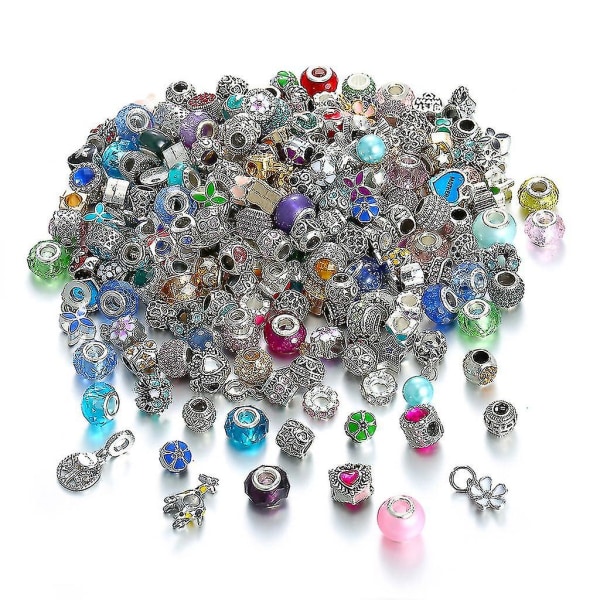 50 stk store hull metallperler charms håndverk spacer perler for smykker å lage