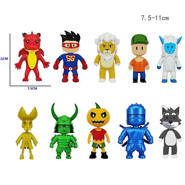 24 st Fall Guys Actionfigurer Leksaker Spelkaraktär Kort PVC Modell Kawaii Anime Samling Dockor Barnpresenter