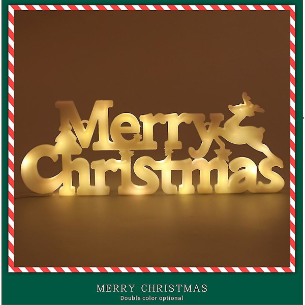 Juletre hengende ornamenter, juledekor lys til juletre krans, juledekor hvit - knapp batteri