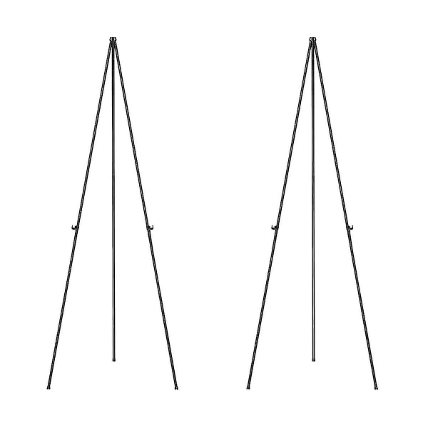 2 Pak Bryllupsskilt Display Med Taske Foldbart Bærbart Stativ Justerbart Metal Staffeli Tripod Sort