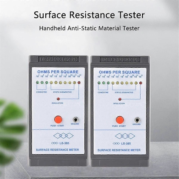 -385 LED Display Overflademodstandstester Anti-statisk Test Induktions Ohm Meter Modstandstest med LED-indikator Gray