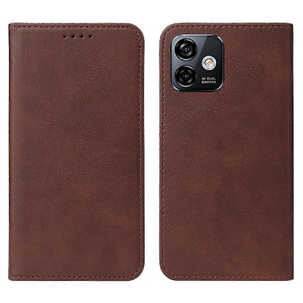 Magnetisk Stängning Läder Telefonfodral Brown For Ulefone Note 16 Pro