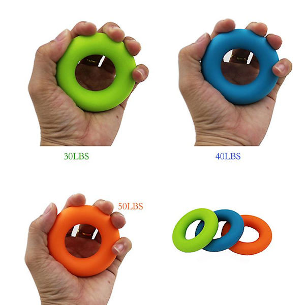 Hånd Finger Håndledd Grep Underarm Styrke Trener Treningsring 30, 40, 50lb Green 30 pounds