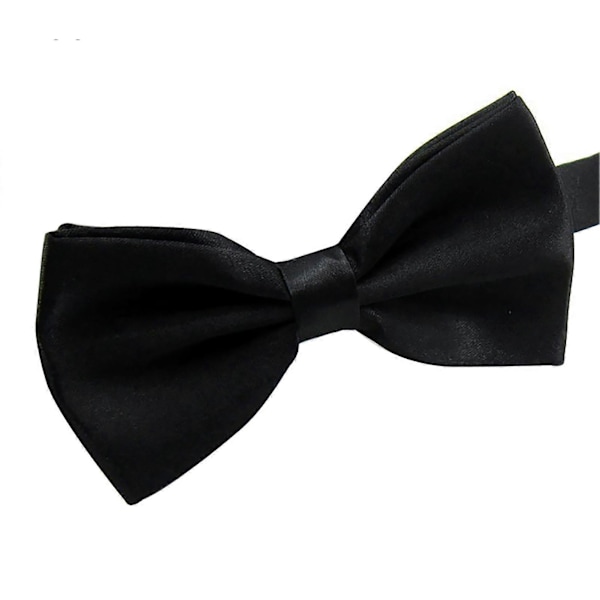 Fluga Enfärgad Lätt Att Bära Polyester Justerbar Fluga Förknuten för Formella Tillfällen Qinhai Black