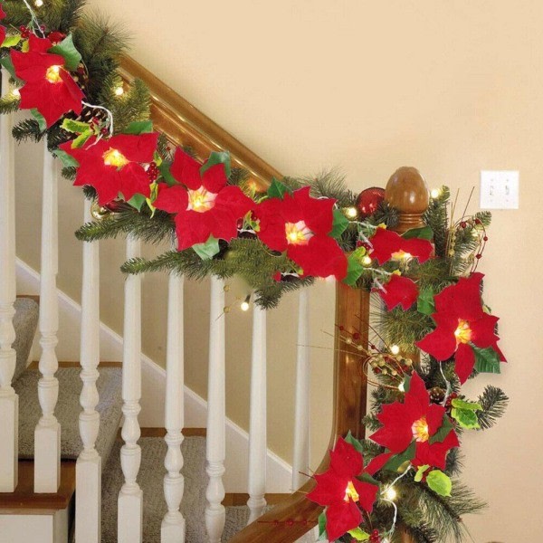 2M 10 LED Fairy Lyslenke Blomsterkrans Juletre