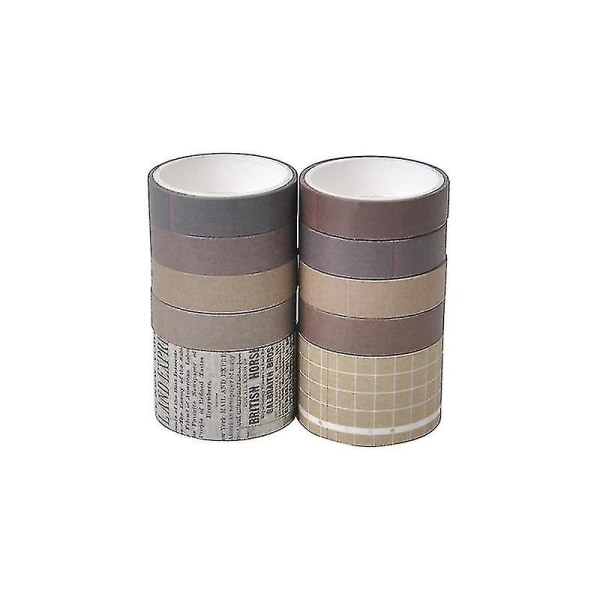 10 ruller Morandi Color Washi Tape Ensfarvet maskeringstape Journal Decor Sticker