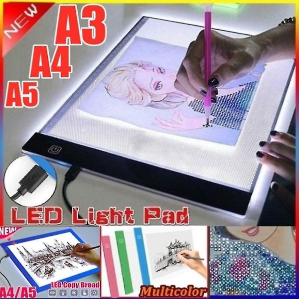 Diamantmaling Broderiverktøy Led Light Pad Dimbar Light Board Full Drill A3A