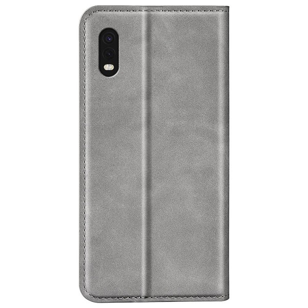 For Samsung Galaxy Xcover Pro PU-skinn TPU-dekselstativ Magnetic Skin Touch Flip Lommebok telefondeksel Grey