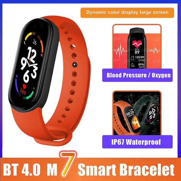 M7 Smart Armband Watch Fitness Tracker Sport Smartband Blodtrycksmätare Armband Smart Band Uppgraderad version black