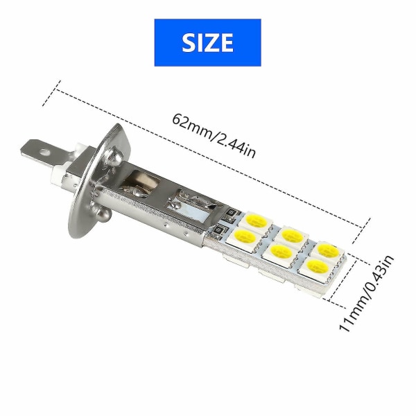 2 STK NYTT H1 6000K Super White 55W LED-hovedlyspærersett tåkekjøringslys